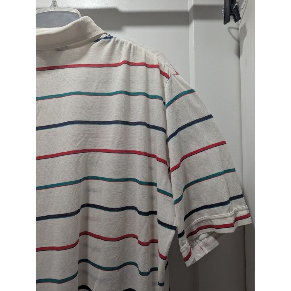 Golf Polo Shirt Tour Collection White Striped Short Sleeve  2XL Vintage‎ - Picture 8 of 13